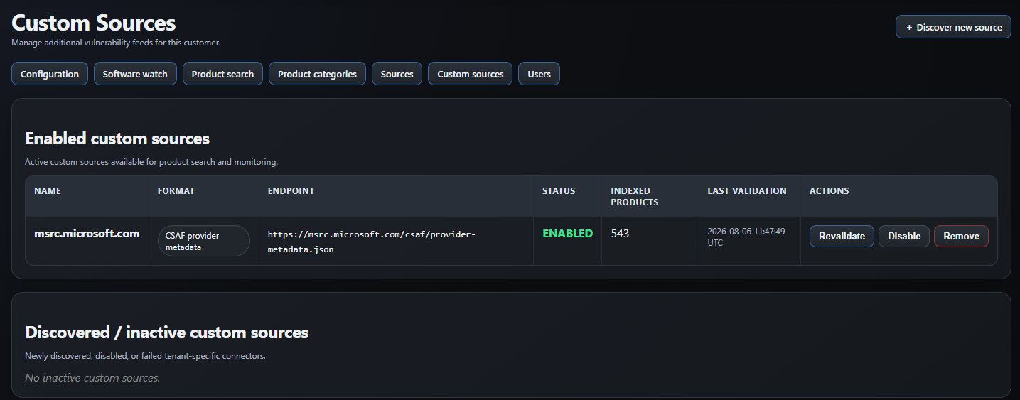 Custom sources